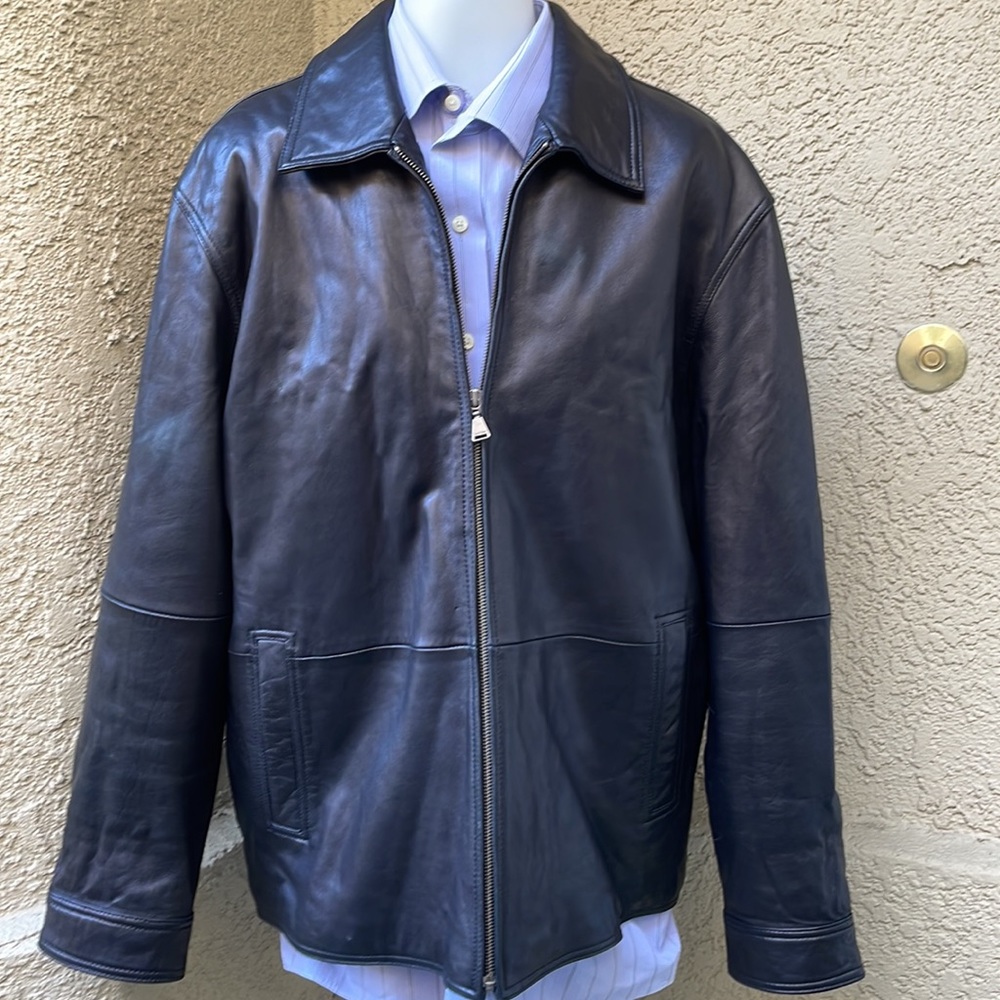 Vintage black Calvin Klein leather jacket